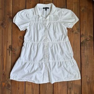 Cottagecore White Button-Up Dress Women’s Medium